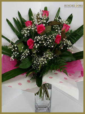 Pink Rose Bouquet, Bunches & Bows Florist, Shop 9, Albion Place, Dunedin 9016